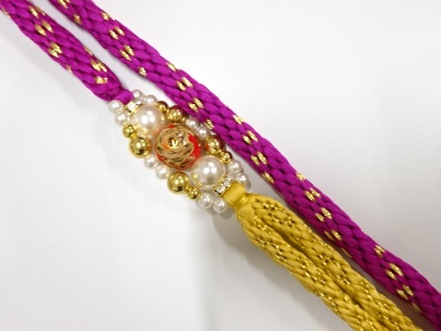 JAPANESE KIMONO / HAND-TIED OBIJIME CORD  FOR FURISODE